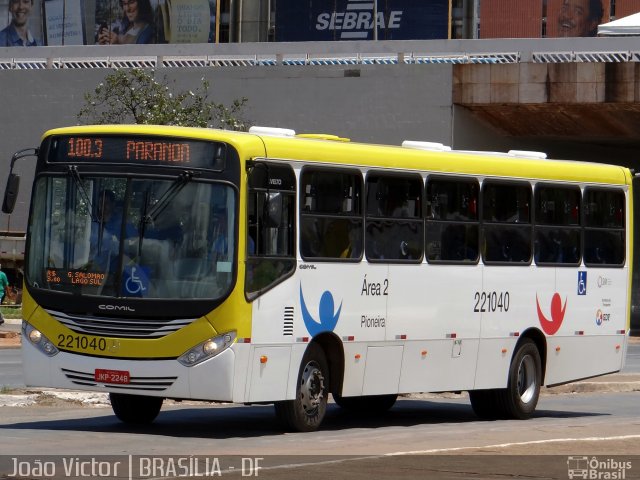 Viação Pioneira 221040 na cidade de Brasília, Distrito Federal, Brasil, por João Victor. ID da foto: 2545489.