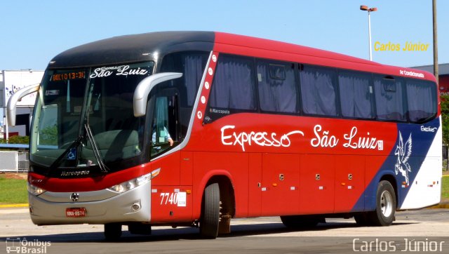 Expresso São Luiz 7740 na cidade de Goiânia, Goiás, Brasil, por Carlos Júnior. Número da foto: #2547995.