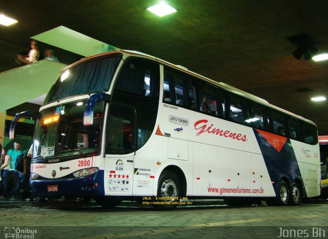 Gimenes Turismo 2800 na cidade de Belo Horizonte, Minas Gerais, Brasil, por Jones Bh. Número da foto: #2549903.