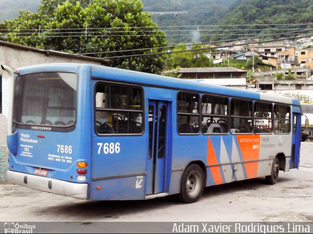 Viação Piracicabana 7686 na cidade de Cubatão, São Paulo, Brasil, por Adam Xavier Rodrigues Lima. ID da foto: 2550406.