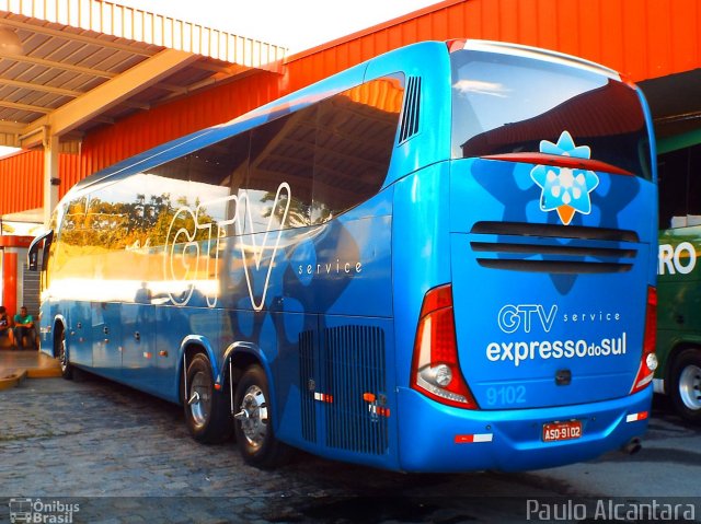 Expresso do Sul 9102 na cidade de Guaratinguetá, São Paulo, Brasil, por Paulo Alcantara. Número da foto: #2513807.