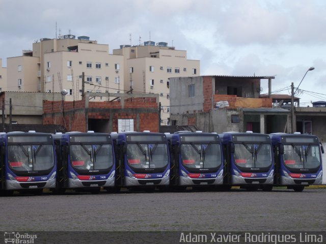 Viação Piracicabana 7407 na cidade de São Vicente, São Paulo, Brasil, por Adam Xavier Rodrigues Lima. Número da foto: #2514896.