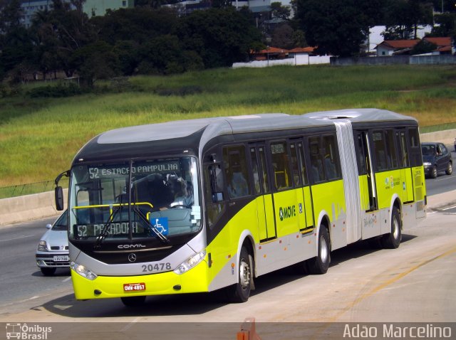 SM Transportes 20478 na cidade de Belo Horizonte, Minas Gerais, Brasil, por Adão Raimundo Marcelino. ID da foto: 2562612.