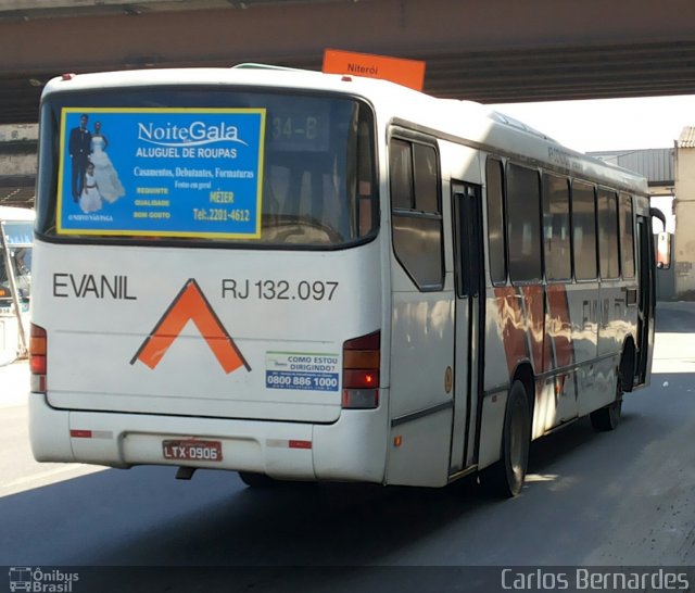 Evanil Transportes e Turismo RJ 132.097 na cidade de Rio de Janeiro, Rio de Janeiro, Brasil, por Carlos Bernardes. Número da foto: #2516745.