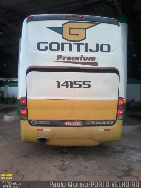 Empresa Gontijo de Transportes 14155 na cidade de Porto Velho, Rondônia, Brasil, por Afonso de Sousa. Número da foto: #2517343.