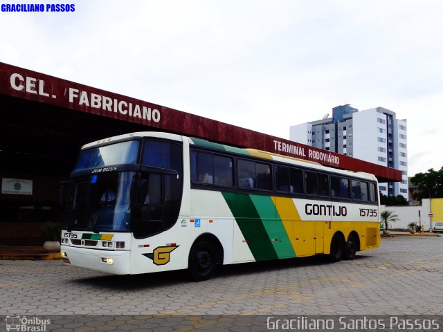 Empresa Gontijo de Transportes 15735 na cidade de Coronel Fabriciano, Minas Gerais, Brasil, por Graciliano Santos Passos. ID da foto: 2519668.