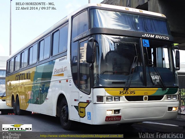 Empresa Gontijo de Transportes 15635 na cidade de Belo Horizonte, Minas Gerais, Brasil, por Valter Francisco. ID da foto: 2525969.