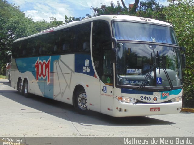 Auto Viação 1001 2416 na cidade de São Paulo, São Paulo, Brasil, por Matheus de Melo Bento. ID da foto: 2565676.