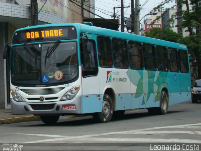 Viação 1º de Março 015 na cidade de Teresópolis, Rio de Janeiro, Brasil, por Leonardo Costa. ID da foto: 2565637.