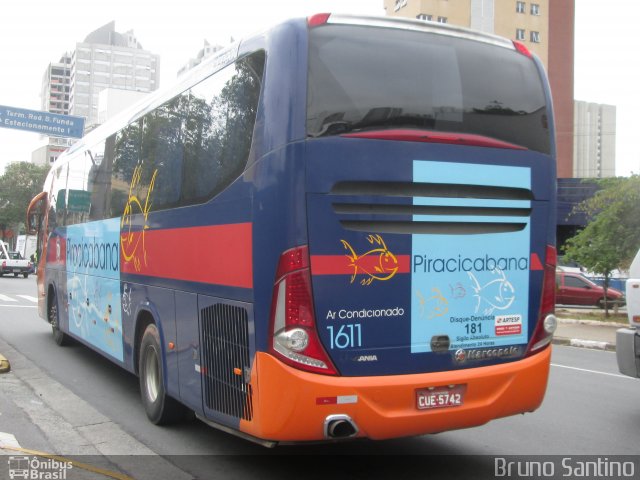 Viação Piracicabana 1611 na cidade de São Paulo, São Paulo, Brasil, por Bruno Santino. Número da foto: #2581633.