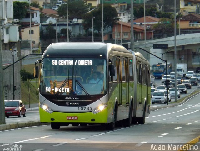 Milênio Transportes 10735 na cidade de Belo Horizonte, Minas Gerais, Brasil, por Adão Raimundo Marcelino. ID da foto: 2582269.