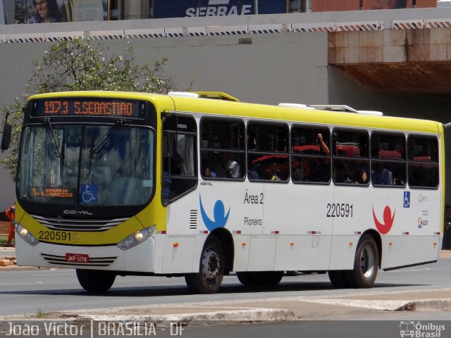 Viação Pioneira 220591 na cidade de Brasília, Distrito Federal, Brasil, por João Victor. Número da foto: #2582433.