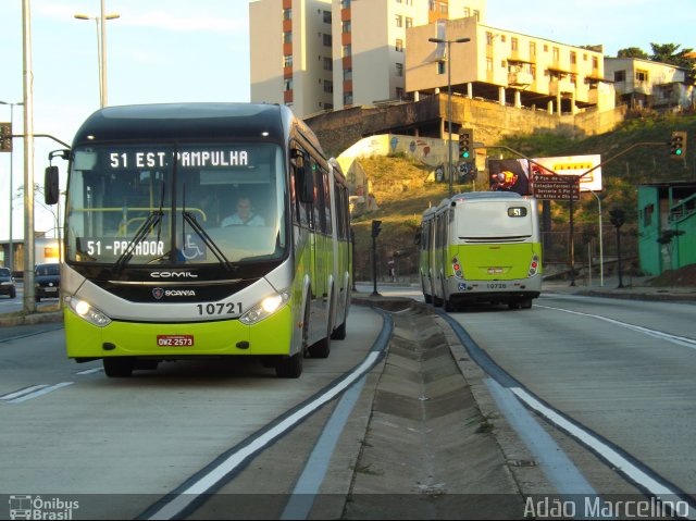 Milênio Transportes 10721 na cidade de Belo Horizonte, Minas Gerais, Brasil, por Adão Raimundo Marcelino. ID da foto: 2582249.