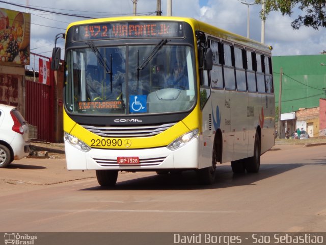 Viação Pioneira 220990 na cidade de São Sebastião, Distrito Federal, Brasil, por David Borges. ID da foto: 2584057.