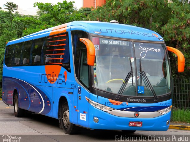Litorânea Transportes Coletivos 5360 na cidade de São Paulo, São Paulo, Brasil, por Fabiano de Oliveira Prado. Número da foto: #2582967.