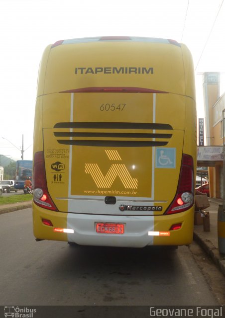 Viação Itapemirim 60547 na cidade de Muriaé, Minas Gerais, Brasil, por Geovane Fogal. ID da foto: 2585390.