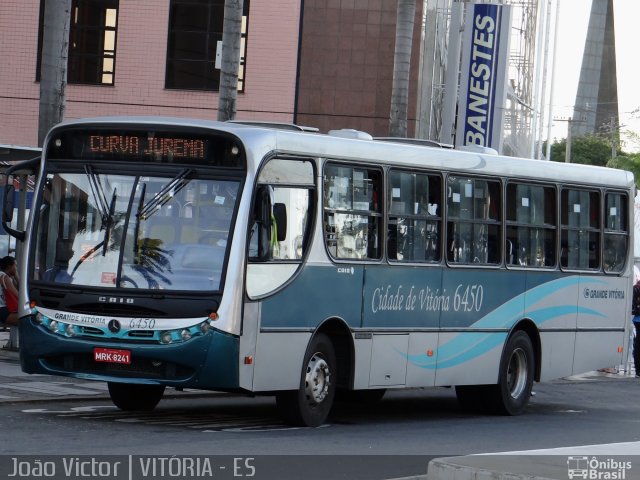 Viação Grande Vitória 6450 na cidade de Vitória, Espírito Santo, Brasil, por João Victor. ID da foto: 2588349.