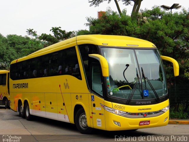 Viação Itapemirim 60801 na cidade de São Paulo, São Paulo, Brasil, por Fabiano de Oliveira Prado. Número da foto: #2588806.