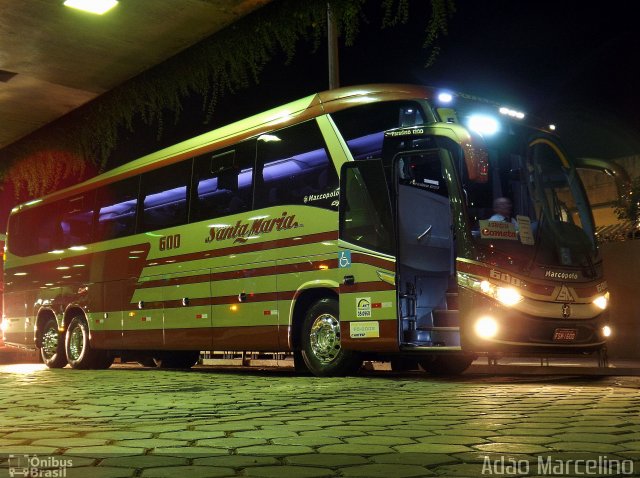 Santa Maria Fretamento e Turismo 600 na cidade de Belo Horizonte, Minas Gerais, Brasil, por Adão Raimundo Marcelino. ID da foto: 2590814.