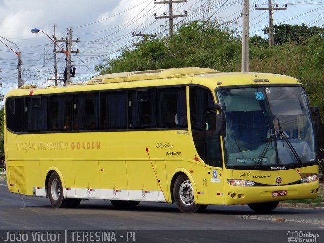 Viação Itapemirim 5403 na cidade de Teresina, Piauí, Brasil, por João Victor. ID da foto: 2590976.