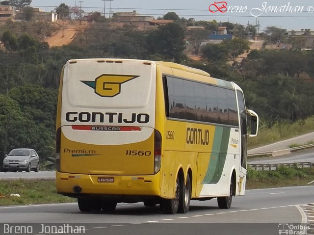 Empresa Gontijo de Transportes 11560 na cidade de Juatuba, Minas Gerais, Brasil, por Breno  Jonathan. ID da foto: 2592399.