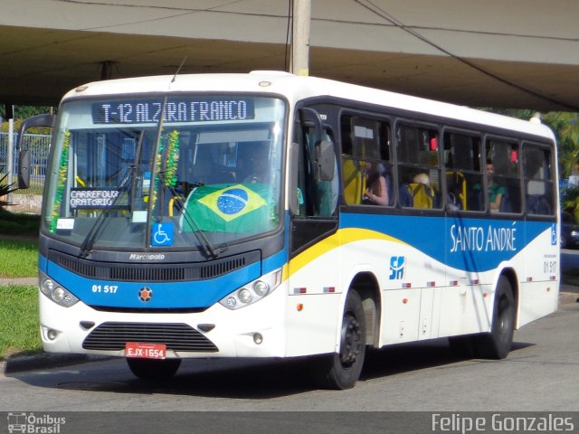 Viação Guaianazes 01 517 na cidade de Santo André, São Paulo, Brasil, por Felipe Gonzales. Número da foto: #2593163.