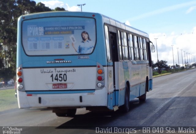 UTB - União Transporte Brasília 1450 na cidade de Santa Maria, Distrito Federal, Brasil, por David Borges. Número da foto: #2594815.