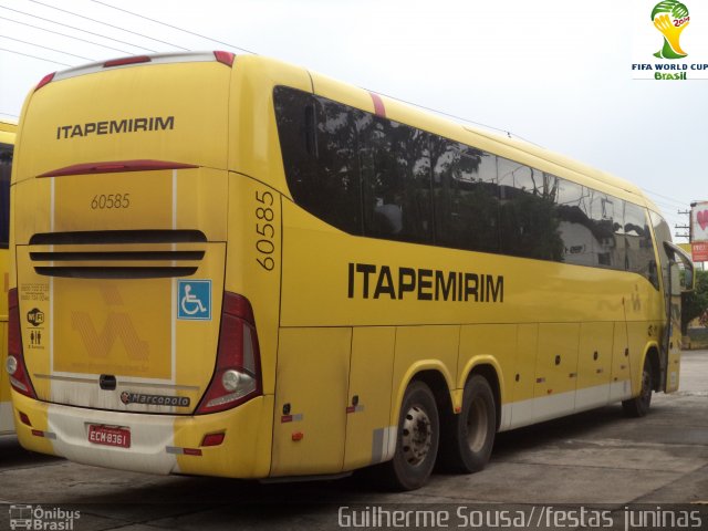 Viação Itapemirim 60585 na cidade de Ananindeua, Pará, Brasil, por Guilherme José Silveira de Sousa. Número da foto: #2596282.