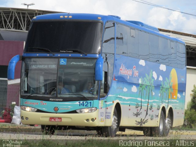 Aliança Tur Transporte de Passageiros e Turismo 1421 na cidade de Caruaru, Pernambuco, Brasil, por Rodrigo Fonseca. ID da foto: 2597604.