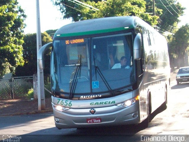 Viação Garcia 7656 na cidade de Apucarana, Paraná, Brasil, por Emanoel Diego.. Número da foto: #2597405.