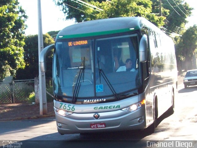 Viação Garcia 7656 na cidade de Apucarana, Paraná, Brasil, por Emanoel Diego.. ID da foto: 2597405.