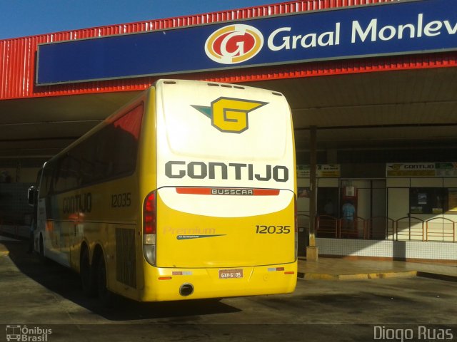 Empresa Gontijo de Transportes 12035 na cidade de João Monlevade, Minas Gerais, Brasil, por Diogo Ruas. ID da foto: 2597175.