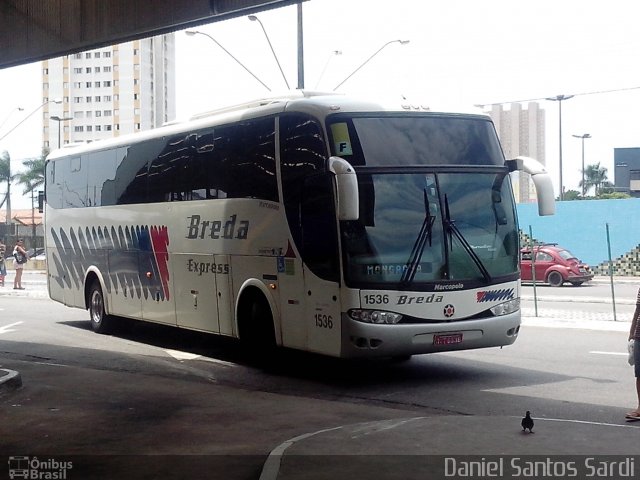 Breda Transportes e Serviços 1536 na cidade de Praia Grande, São Paulo, Brasil, por Daniel Santos Sardi. Número da foto: #2566384.