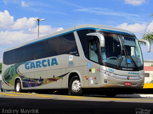 Viação Garcia 7486 na cidade de Londrina, Paraná, Brasil, por Andrey Gustavo. ID da foto: 2567244.