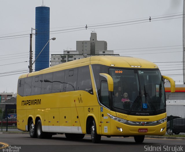 Viação Itapemirim 60599 na cidade de Curitiba, Paraná, Brasil, por Sidnei Machado Strujak. Número da foto: #2604940.