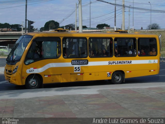 Transporte Suplementar de Belo Horizonte 647 na cidade de Belo Horizonte, Minas Gerais, Brasil, por André Luiz Gomes de Souza. Número da foto: #2605429.