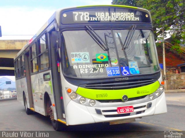 Viação Vila Real B11650 na cidade de Rio de Janeiro, Rio de Janeiro, Brasil, por Paulo Vitor Lima. Número da foto: #2607664.