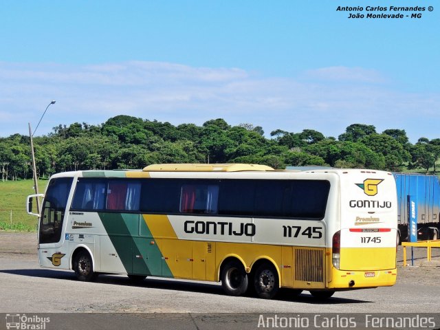 Empresa Gontijo de Transportes 11745 na cidade de João Monlevade, Minas Gerais, Brasil, por Antonio Carlos Fernandes. ID da foto: 2608316.