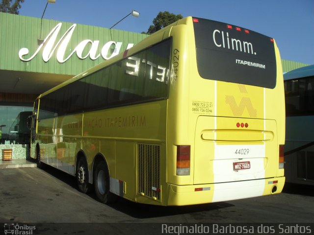 Viação Itapemirim 44029 na cidade de Caetanópolis, Minas Gerais, Brasil, por Reginaldo Barbosa dos Santos. Número da foto: #2608030.