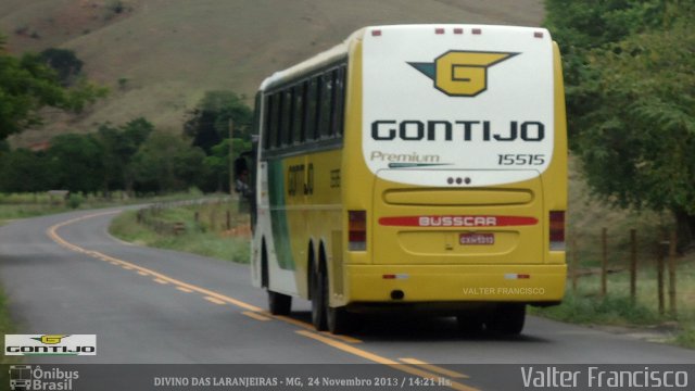 Empresa Gontijo de Transportes 15515 na cidade de Divino das Laranjeiras, Minas Gerais, Brasil, por Valter Francisco. Número da foto: #2615498.