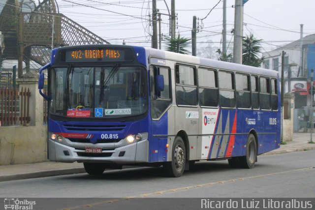 Rigras Transporte Coletivo e Turismo 00.815 na cidade de Rio Grande da Serra, São Paulo, Brasil, por Ricardo Luiz. Número da foto: #2617332.