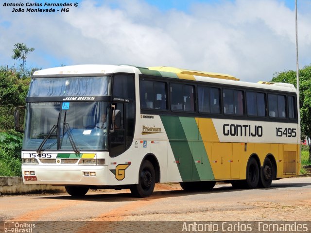 Empresa Gontijo de Transportes 15495 na cidade de João Monlevade, Minas Gerais, Brasil, por Antonio Carlos Fernandes. ID da foto: 2568201.