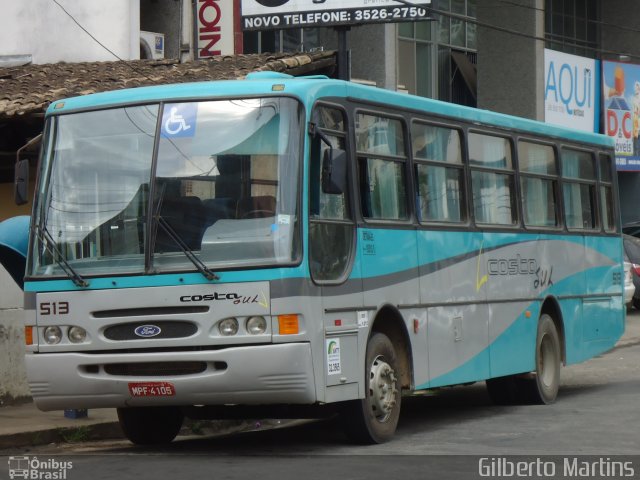 Costa Sul Transportes e Turismo 513 na cidade de Cachoeiro de Itapemirim, Espírito Santo, Brasil, por Gilberto Martins. Número da foto: #2569093.