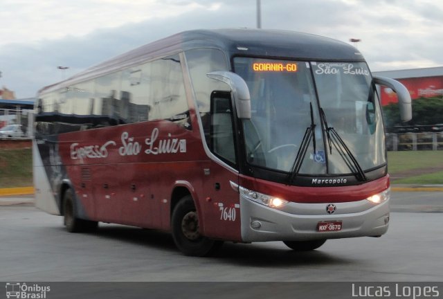 Expresso São Luiz 7640 na cidade de Goiânia, Goiás, Brasil, por Lucas Gabriel Resende Lopes. Número da foto: #2568286.