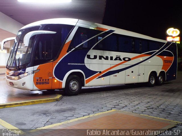 Expresso União 10260 na cidade de Guaratinguetá, São Paulo, Brasil, por Fabio Alcantara. Número da foto: #2568177.