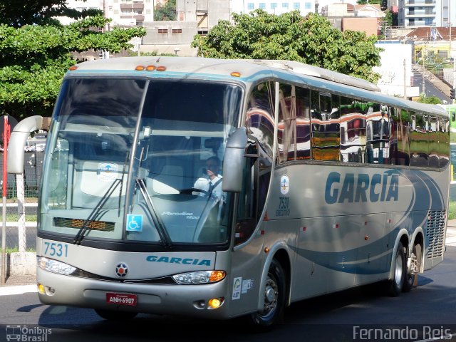 Viação Garcia 7531 na cidade de Ribeirão Preto, São Paulo, Brasil, por Fernando Reis. Número da foto: #2617896.