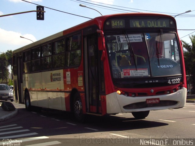 Himalaia Transportes > Ambiental Transportes Urbanos 4 1222 na cidade de São Paulo, São Paulo, Brasil, por Nerilton F.  ônibus. Número da foto: #2573358.