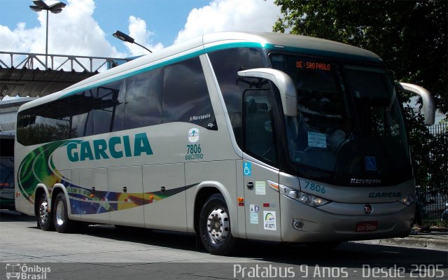 Viação Garcia 7806 na cidade de São Paulo, São Paulo, Brasil, por Cristiano Soares da Silva. Número da foto: #2573375.