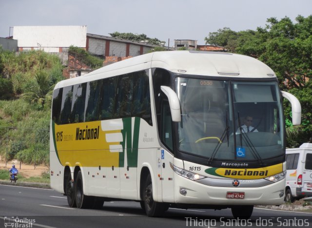 Viação Nacional 16115 na cidade de Salvador, Bahia, Brasil, por Thiago Santos. ID da foto: 2575004.