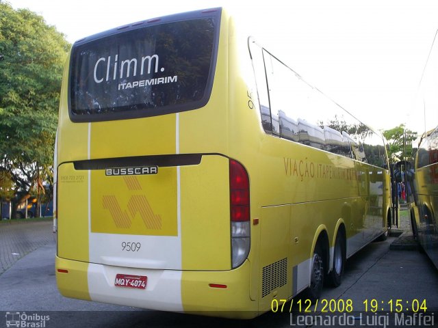 Viação Itapemirim 9509 na cidade de São Paulo, São Paulo, Brasil, por Leonardo Luigi Maffei. Número da foto: #2576519.